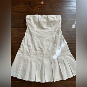 Sky to Moon Strapless Drop Waist White Dress